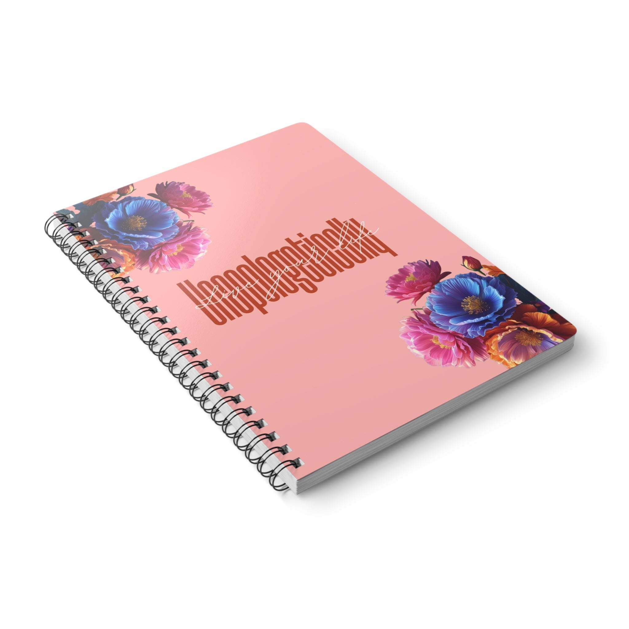 Unapologetically Floral Wirobound Notebook, Inspiring Journal for Creativity, Gift for Writers, School Supplies, A5 Sketchbook