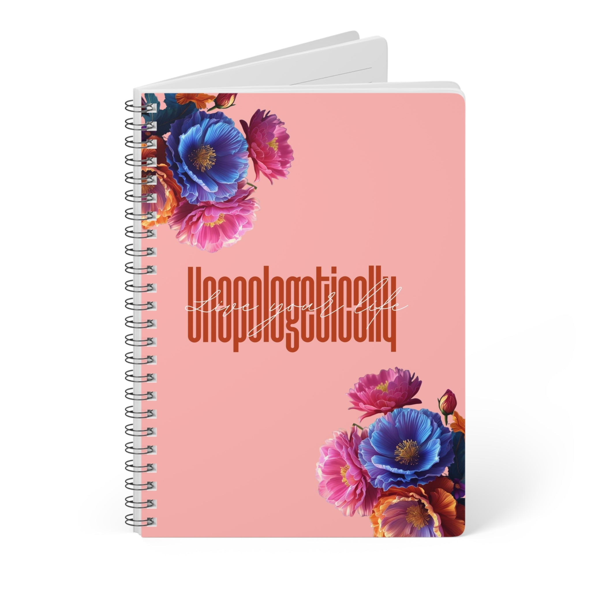 Unapologetically Floral Wirobound Notebook, Inspiring Journal for Creativity, Gift for Writers, School Supplies, A5 Sketchbook